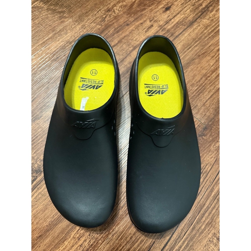 AVIA Mens Slip Resistant Clogs‎ Black Size 11 Work Shoes Food Service Kitchen